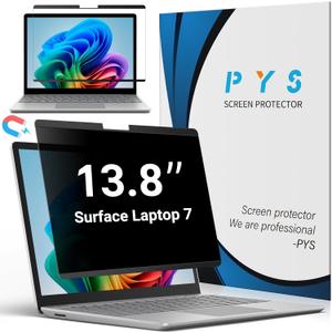 PYS Magnetic Privacy Screen for Microsoft Surface Laptop 7 13.8 Inch - Anti-Spy, Matte Finish Anti-Glare Screen Protector, Blue Light Filter, Easy Install & Detach, Scratch-Resistant
