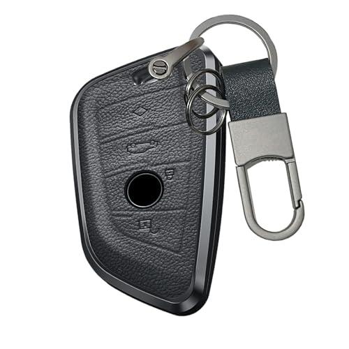 Lanyun Key fob Cover Compatible with BMW X5 X3 X7 X1 X2 X4 X6 2 5 6 7 Series BMW gt3 gt5 M5 M6 Aluminium and Leather Remote Key Protector B Type