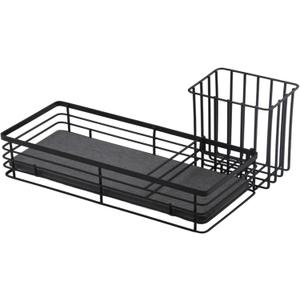 Sponge Holder Kitchen Organizer With Quick Drying Diatomite Stone Tray And Removable Brush Rack For Sink Area Storage