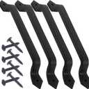 WEBI Rustic Gate Handle:11 Inch Cast Iron Sliding Barn Door Handle,Vintage Long Gate Pull Handle Fence Handle for Outdoor,Garage,Interior,Black,4 Packs