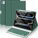 FUWANG Keyboard Case for iPad Pro 13 inch (M5/M4) 2025/2024, Magnetic Detachable Colorful Keys for iPad Pro 13 inch Case with Keyboard, Folio Case for iPad pro 13'' M5/M4 with Pencil Holder - Green