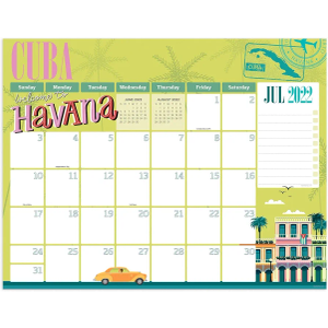 TF PUBLISHING July 2022 - June 2023 Around the World Large Desk Pad Monthly Blotter Calendar | 12 Month Academic Year Wall Calendar | Tear-Off Pages | Landscape-Oriented | 22” x 17”