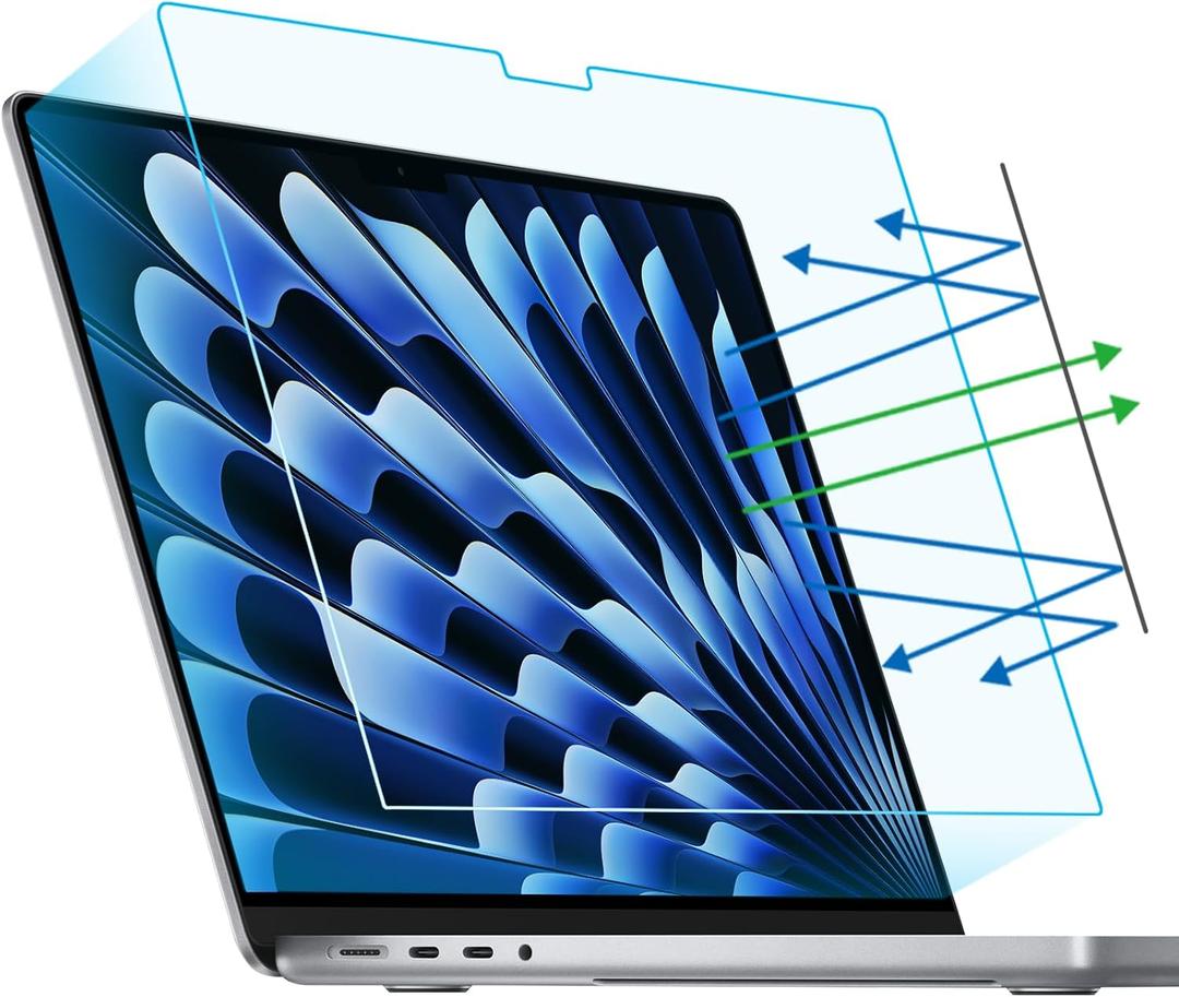 F FORITO 2-Pack Anti Blue Light Matte Screen Protector Compatible with MacBook Air 15.3 inch (2026-2023, M5, M4, M3, M2), Eye Protection Blue Light Blocking Anti Glare Computer