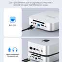 ORICO MiniLink Mac mini M4 Dock & Stand, 2  10Gbps USB 3.2 Ports, 10Gbps USB C, USB A 3.0, 2.5G Ethernet Port, SD/TF, 3.5mm Headphone & Microphone Jacks, Compatible with Mac mini M4/M4 Pro (M48PR)