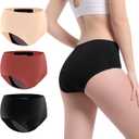 Incontinence Underwear for Women Washable Leak Proof for Women 5oz High Absorbent Womens Incontinence Panties for Bladder Leakage Protective Panties 3pk-M (Black/Beige/Orange)