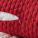 MIULEE Red Throw Pillow Covers Soft Corduroy Decorative Set of 2 Boho Striped Pillow Covers Pillowcases Farmhouse Home Decor for Couch Bed Sofa Living Room 20x20 Inch