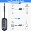 SYENGKKY Bluetooth 5.4 Transmitter Receiver - 2-in-1 Bluetooth Wireless Audio Transmitter for Headphones or BT Devices - 3.5mm Audio Jack Adapter for TV, Airplane, Car, PC, Gym Equipment, Switch