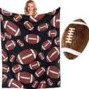 Football Throw Blanket Gift for Boys Men with Plush Pillow, 50 x 60 Inches Soft Flannel Football Blankets with Fluffy Pillow for Men Couch Sofa Bed Sports Rugby Lover Team Gifts Decoration