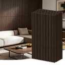 RITOLLO 6-Pack Wood Slat Wall Panels, 46.5 Sq Ft Coverage, Dark Walnut