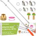 Replacement Pump Sprayer Wand, 41 Inch All Metal Spray Wand with Stainless Steel Extension Tubes, 1/4" 3/8" Brass Barbs & 3/4" Garden Hose Joint Parts for Weed Lawn Plants Careing Watering