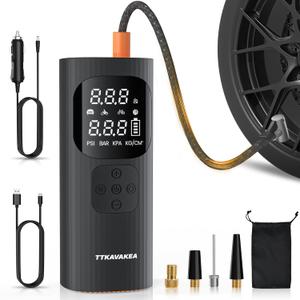 Tire Inflator Portable Air Compressor, 12V 150PSI Portable Tire Inflator for Car, Rechargeable Air Pump for Car Tires, for Car, Motorcycle, Bike, Ball, With Gauge Pressure, Dual-Use Type Tire Air Pump