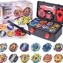 Battling Top Burst Gyro Toy Set 12 Spinning Tops 3 Launchers 1 Grip Toy Combat Battling Game with Portable Storage Box Gift for Kids Children Boy and Girl Ages 6+
