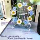 Thank You Gift Resin Floral Keepsake Plate Decor with Pressed Real Flowers (Blue & White) Teacher, Employee & Nurse Appreciation Keepsake