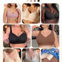 PoseFree Jelly Bras for Women No Underwire Supportive Wireless Comfort Full Coverage Push Up Plus Size for Older Women (Beige, XXL)
