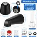 Tub Shower Trim Kit, Shower Knob and Bath Tub Spout, Compatible with Price/Pfister Verve Tub Faucet Handle, for Use with 1/2 in, 3/4 in IPS Connection, With Four in One Tub Spout Adapter (Matte Black)
