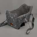 Cullaby Center Console Dog Car Booster Seat for Small Dogs 0-15 lbs - Grey Pet Travel Carrier Safety Leash, Detachable Seat Belt & Storage Pockets