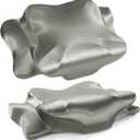 HOMBYS 2-Pack Satin Cervical Pillowcases (Only Pillowcase), Silky Satin Butterfly-Shaped Contour Pillow Cover Cervical Neck Pillow Case with Zipper for Side Back Stomach Sleepers (Gray, Queen Size) (Grey)