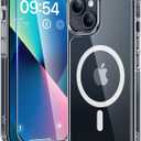 TAURI 2 in 1 Magnetic for iPhone 13 Case, [Compatible with MagSafe] [with 1X Screen Protectors] Not-Yellowing, Military-Grade Protection Slim Phone Case for 13 Cover, Clear, 6.1"