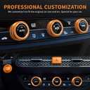 Polodunn for 2022-2026 Honda Civic, 2023-2026 CRV/HRV/Acura Integra, 2023-2025 Accord & 2025 ADX Accessories - 6pcs Aluminum Alloy Knob Cover Trim Set FIts Push Start, AC & Hazard Light (Orange)