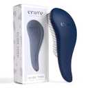 Crave Naturals Glide Thru Hair Brush - Detangler Brush for Curly, Straight, Wet or Dry Hair - Gentle Detangling Brushes for Adults, Kids, Toddlers - Hair Accessories for Women, 7.5"x3" - Blue
