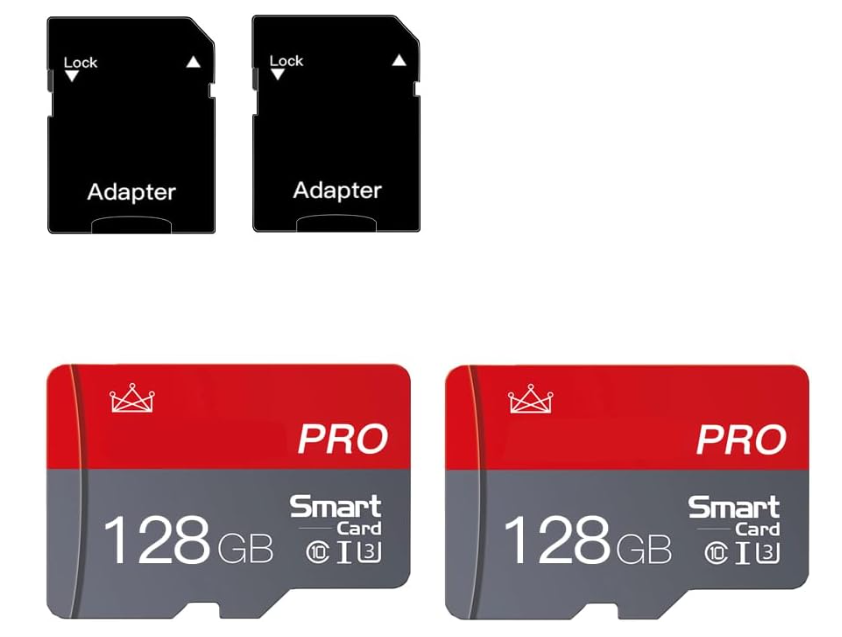 128GB Micro Memory Card Class 10 Memory Cards High Speed Mini TF Card with Adapter for Smartphones/Tablet/Drone/Game Console(2Pack)