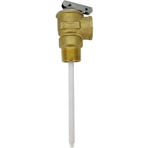 Long Term Temperature and Pressure Relief Valve Automatic with Extension Probe and Lever,3/4"NPT Pressure Relief Valve,All brass body.