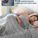 Kivik Breathable Weighted Blanket for Adults, 15 lbs Ultra Soft Minky Dot Heavy Blankets, Reversible Cooling and Warm Blanket for All Seasons, Machine Washable, 60"x80" Queen Size, Grey