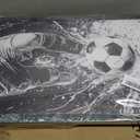 Framed Soccer Wall Art Black and White Soccer Wall Decor Football Sports Poster Print Artwork Modern Sports Theme Painting Picture for Stadium Boys Room Living Room Bedroom Home Decoration