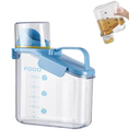 Clear Airtight Food Storage Containers, Cereal Dry Food Storage with Pour Spout and Measuring Cup Transparent Plastic Dispenser for Flour Rice Cereal Sugar (Blue,54oz)