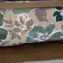 Magpie Fabrics 17"x16"x2" U-Shape Chair Cushions with Ties 2 Count, Outdoor Indoor Waterproof All Weather Seat Pads Decoration for Patio Garden Dining Office - Green Floral