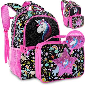 Decorably 16.5in Themed Kids Backpack with 3 Main Compartments & 2 Side Pockets, Backpack for Boys and Girls with Padded Straps & Back