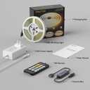 PAUTIX COB LED Strip Lights 2700K-6500K CCT Tunable White UL-Listed Dotless LED Lights with RF Remote,16.4ft Super Bright Dimmable 24V Tape Light,for Under Cabinets Bedroom Kitchen Office Lighting
