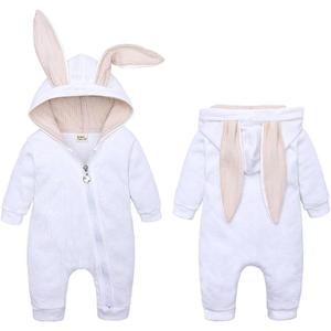 My First Easter Outfit, Baby Girl or Boy Bunny Costume, Infants Rabbit Cosplay Romper (3-6 Months, White)