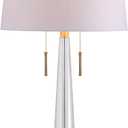 JONATHAN Y JYL2018A Zoe 29.5" 2-Light Crystal LED Table Lamp Contemporary Glam Modern Bedside Desk Nightstand Lamp for Bedroom Living Room Office College Bookcase LED Bulbs Included, Clear/Brass Gold