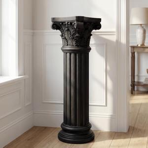 OUTOUR 39" H Black Corinthian Column Pillar Statue Column Sculptures
