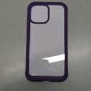 Miracase Glass Case for iPhone 13 Pro Max 6.7 inch, Upgrade Full-Body Clear Bumper Case with Built-in 9H Tempered Glass Screen Protector for iPhone 13 Pro Max, Purple