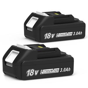 CHAUNVEN 3000mAh 18V Battery Replacement for Makita 18V Battery Compatible with 18 Volt BL1830B BL1840B BL1850B BL1860B BL1815B Battery (2 Packs)