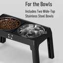 Elevated Dog Bowls Large Breed Raised Dogs Bowl Stand Large/Medium Sized Dog Stainless Steel Food Water Bowl Stands 5 Heights Adjustable 9/11/12/14in Black Pet Feeder Dish Station
