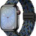 Qimela Sport Loop Compatible with Apple Watch Band 38mm 40mm 41mm 42mm 44mm 45mm 46mm 49mm for Women Men,Magnetic Strap Stretchy Braided Wristband for iWatch Series 11 10 9 8 7 6 5 4 SE Ultra 3 2 1 (Cam-Blue)