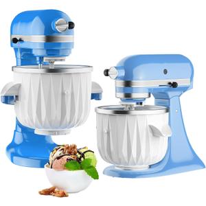 Ice Cream Maker Attachment for KitchenAid Stand Mixers, 2 Quart Ice Cream & Sorbet Gelato Maker Attachment - Fits 4.5QT and Larger KitchenAid Stand Mixers by GVODE