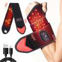 Red Light Therapy for Wrist Hands Wrap, Cordless Infrared Heating Pad with Vibration for Body, Arm, Knee, Foot, Wearable Heated Wrist Massager Brace, 660nm/850nm (Black)