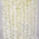 32.8Ft Artificial Silk Wisteria Vine Hanging Flowers Garland Home Outdoor Wedding Arch Garden Wall Decor, Pack of 10 (Off White)