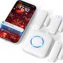 WiFi Door Sensor Chime, Smart Door Open Alert Window Sensor for Business/Home/Kids Safety, Real-Time App Notification, 500ft Range, 32 Melodies, 5 Volume Levels, Window Contact Sensor Alarm Kit (White)