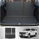 Cargo Mat Compatible with 2022-2025 Chevrolet Tahoe GMC Yukon Trunk Mat Cargo Liner TPE All Weather Back Seat Cover Protector 2024 Chevy Tahoe Accessories (Trunk Mat+Backrest Mats)