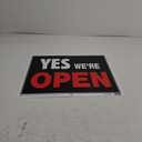 Hillman 840046 Yes We're Open Sorry We're Closed 2 Sided Reversible Sign, Black, Red and White Plastic, 15x19 Inches 1-Sign