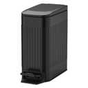 TIPGO Slim Bathroom Trash Can with Lid Soft Close, Step Pedal, 6 Liter / 1.6 Gallon Stainless Steel Trash Bin, Small Garbage Cans for Bedroom, Office, Kitchen (Black)