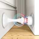 Crosize Magnetic Door Stoppers 1 Pack, Stainless Steel Door Stops for Wall and Floor Mounting, Door Holder Keep Door Open, No Drilling Door Stop with Adhesive Tapes, White