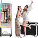 MWE Magic Mirror Photo Booth Machine Touch Screen with Printer,12MP 4K HD Camera, RGB Surround Light Music Sync, Professional Photography Light, Dual System, Software APP Remote Control (47in+Printer)