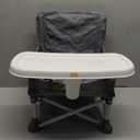 Bright Starts Pop 'N Sit Portable Booster, Indoor/Outdoor Use, Floor Seat with Feeding Tray, Grey, 6 Mos - 3 Yrs (Gray 2)