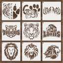yhslmh Lion Tiger Stencils for Painting on Wood Reusable Animal Spray Paint Stencil for Kids Crafts Canvas Furniture Wall Drawing Card Making Pattern Decorative (Lion Tiger)